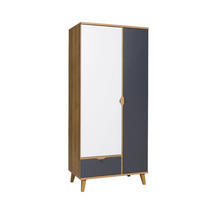 KLEIDERSCHRANK Aster 90x200 mit Schublade - Eichefarben/Graphitfarben, Holzwerkstoff/Kunststoff (90/200/52cm) - Ravio