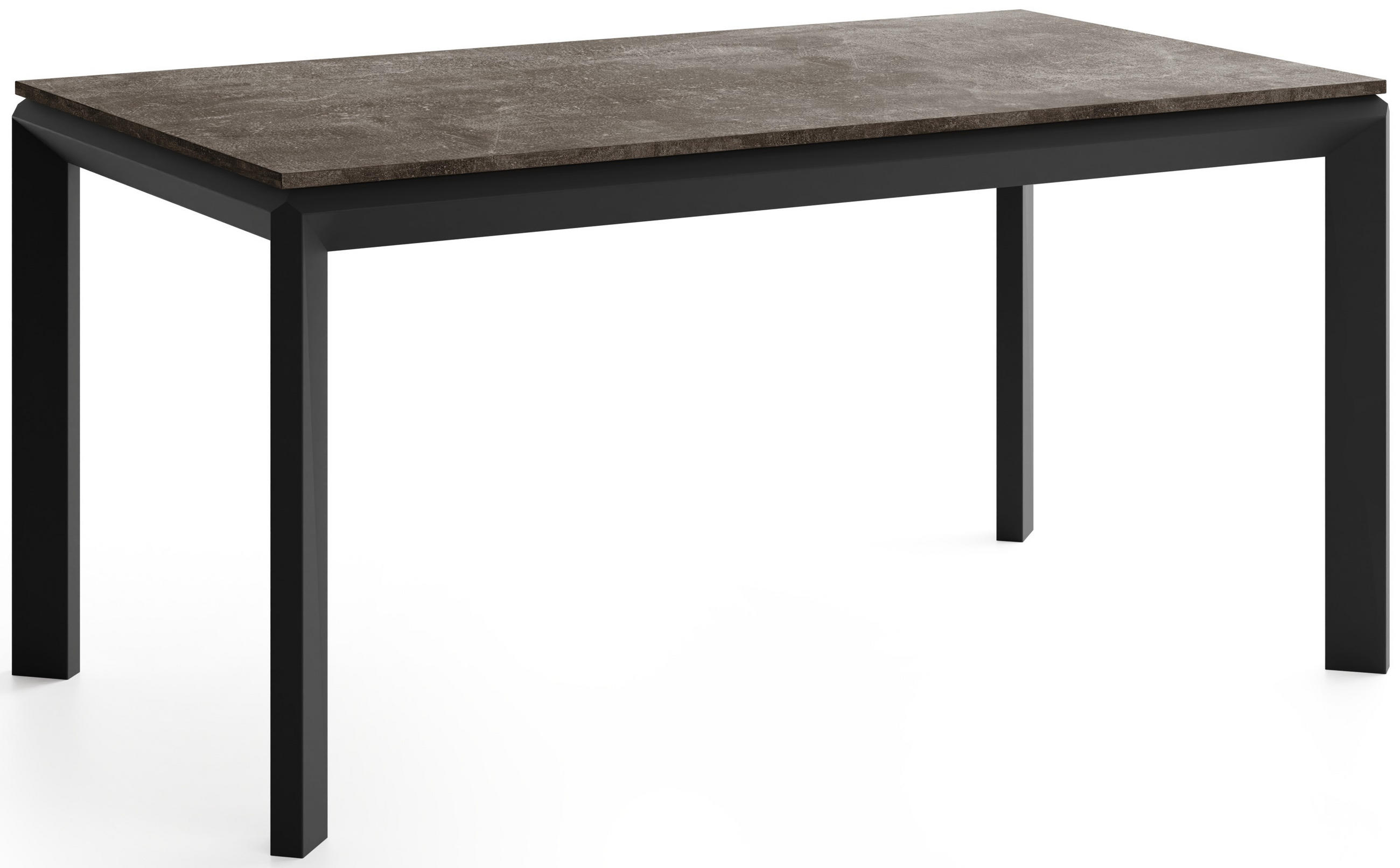 ESSTISCH Elan rechteckig ausziehbar verlängerbar mit Schwarzen Metallbeinen, Beton Dunkelgrau 160-250/90/76 cm - Dunkelgrau/Schwarz, Holzwerkstoff/Metall (90/250/76cm) - WFL GROUP