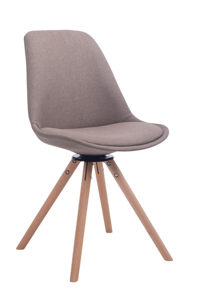 BESUCHERSTUHL Perth Stoff Taupe Rund Konferenzstuhl Bürostuhl - Taupe, Textil (48/84/56cm) - DELUKE