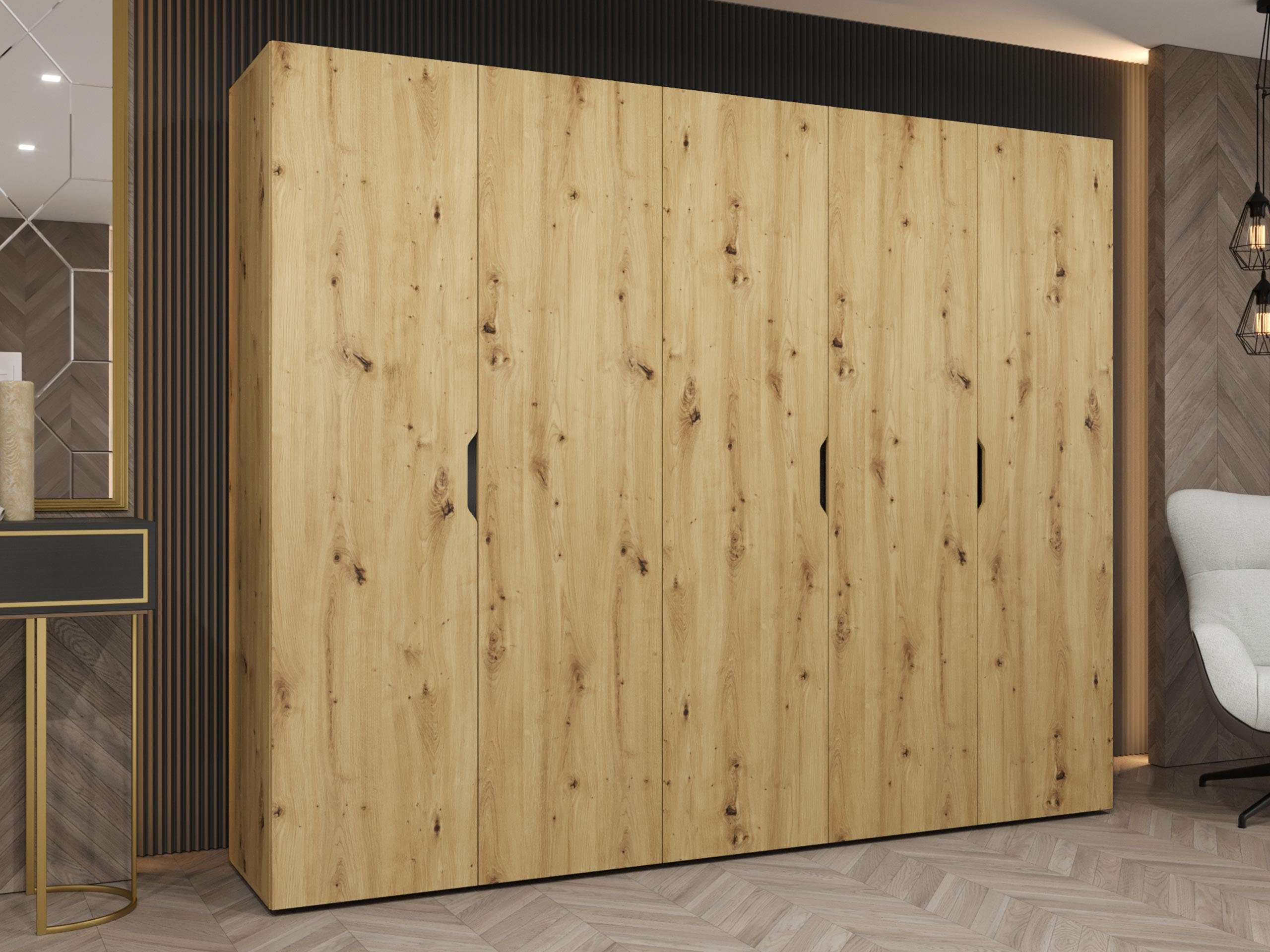 DREHTÜRENSCHRANK Malaga 250 - Eiche Artisan, Holzwerkstoff (250/202/52cm) - MIRJAN24