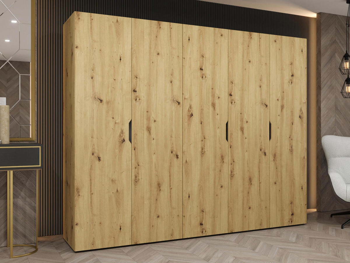 DREHTÜRENSCHRANK Malaga 250 - Eiche Artisan, Holzwerkstoff (250/202/52cm) - MIRJAN24