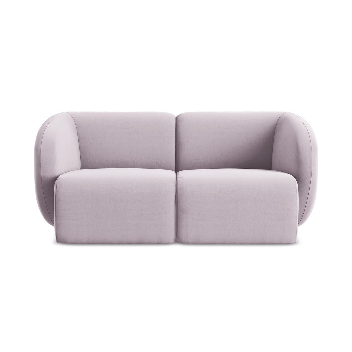 2-SITZER-SOFA Samt Stoff Violett - Flieder/Schwarz, Holzwerkstoff/Kunststoff (174/75/94cm) - LaMiaSofa