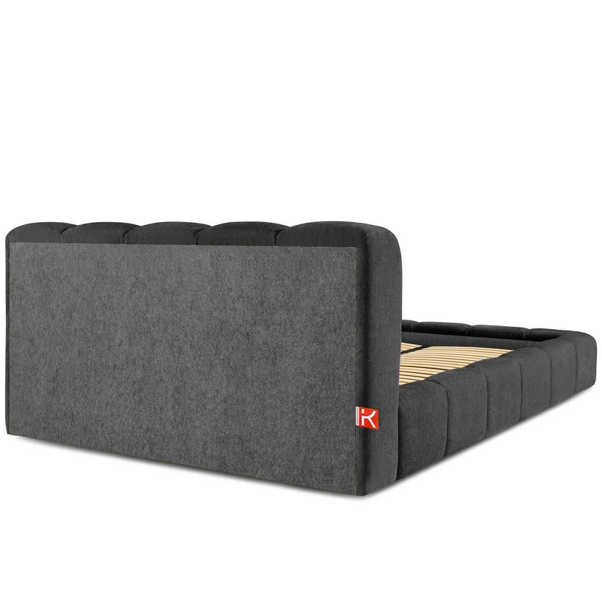 POLSTERBETT MERIDE Chenille, Anthrazit - Anthrazit/Schwarz, Holz/Textil (200/200cm) - KONSIMO®