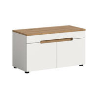 SITZBANK Nova Garderobe in Basalt grau Nachbildung und Artisan Nachbildung B/H/T: 80x45x37 cm - Weiß, Holzwerkstoff (80/45/37cm) - Homes & Jones