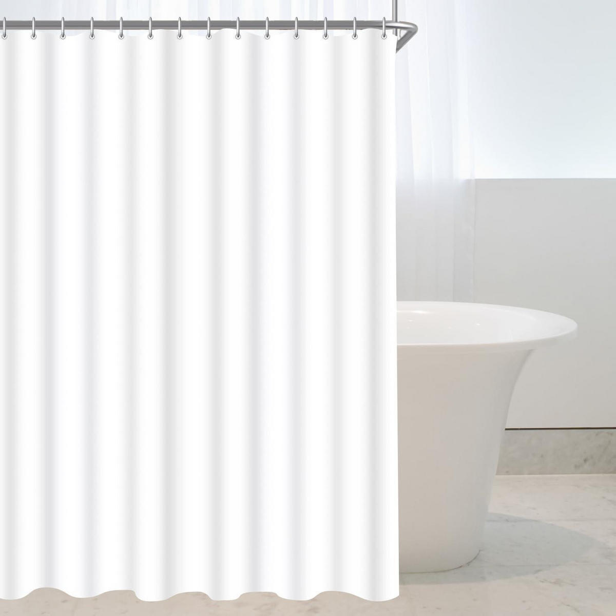 DUSCHVORHANG Reinweiß 120 x 200 cm - Weiß, Textil (120/200cm)