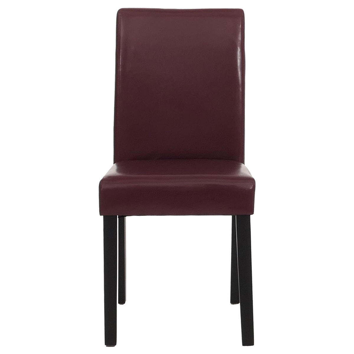 ESSZIMMERSTUHL 6er-Set klassisch und zeitlos 90x43x56cm Sitzhöhe 45cm Kunstleder dunkle Beine Rot - Rot, Kunststoff (43/90/56cm) - CHEFGASTRO