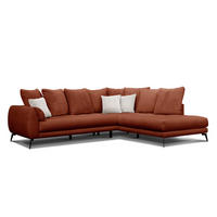 ECKSOFA CALME 5-Sitzer, dunkelorange - Dunkelorange, Holz/Textil (294/229cm) - Courtois Laville