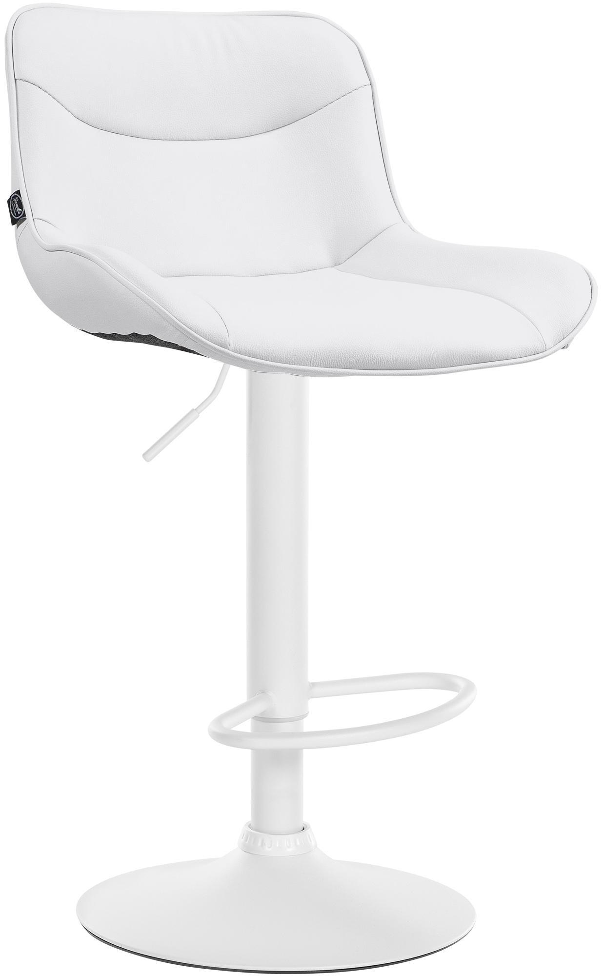 BARHOCKER Lederlook weiß - Weiß, Textil/Metall (49/85/51cm) - CLP