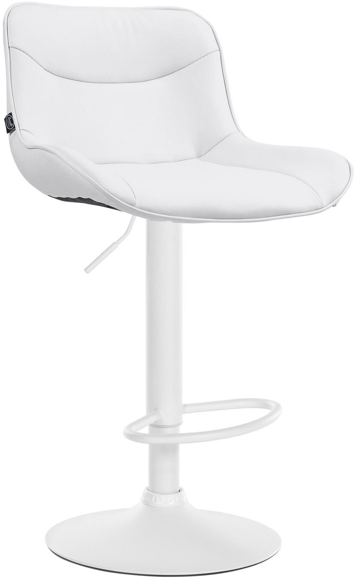 BARHOCKER Lederlook weiß - Weiß, Textil/Metall (49/85/51cm) - CLP