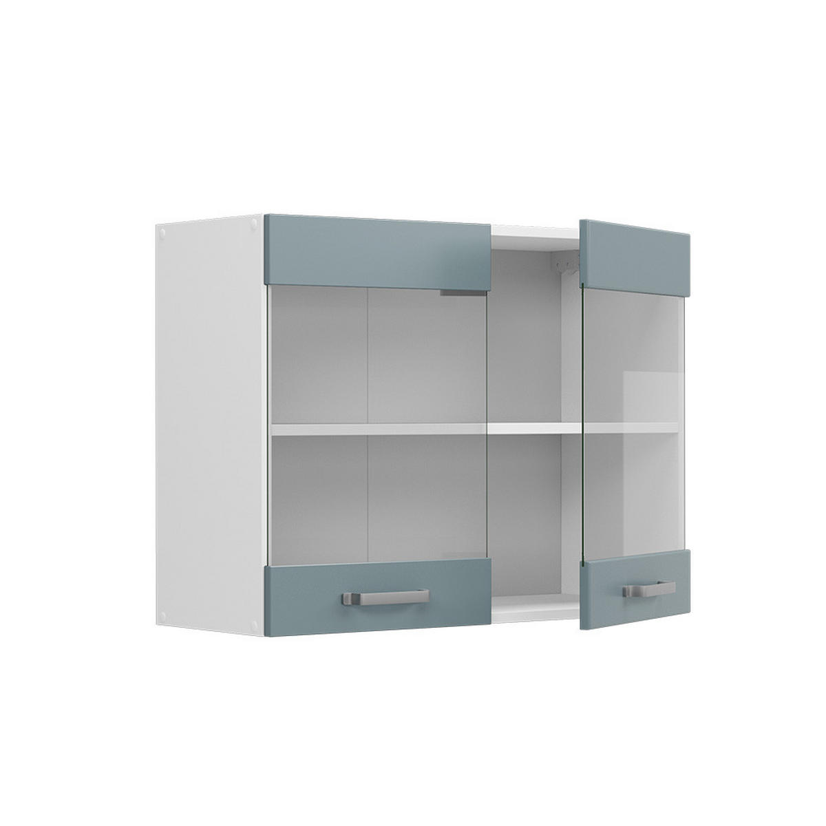 UNIVERZÁLNÍ NÁSTĚNNÁ SKŘÍŇKA R-Line Modrošedá - bílá/šedohnědá, kompozitní dřevo (80/60/31cm) - Vicco