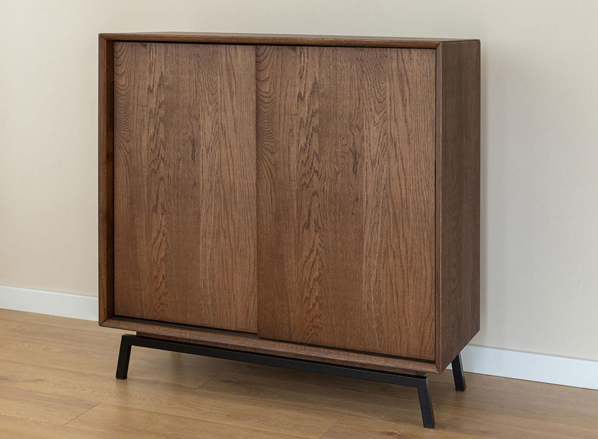 WEINREGAL Modern Loft Eiche eiche tabak 101 / 45 / 101cm - Eichefarben/Dunkelbraun, Holz (101/101/45cm) - Feldmann-Wohnen