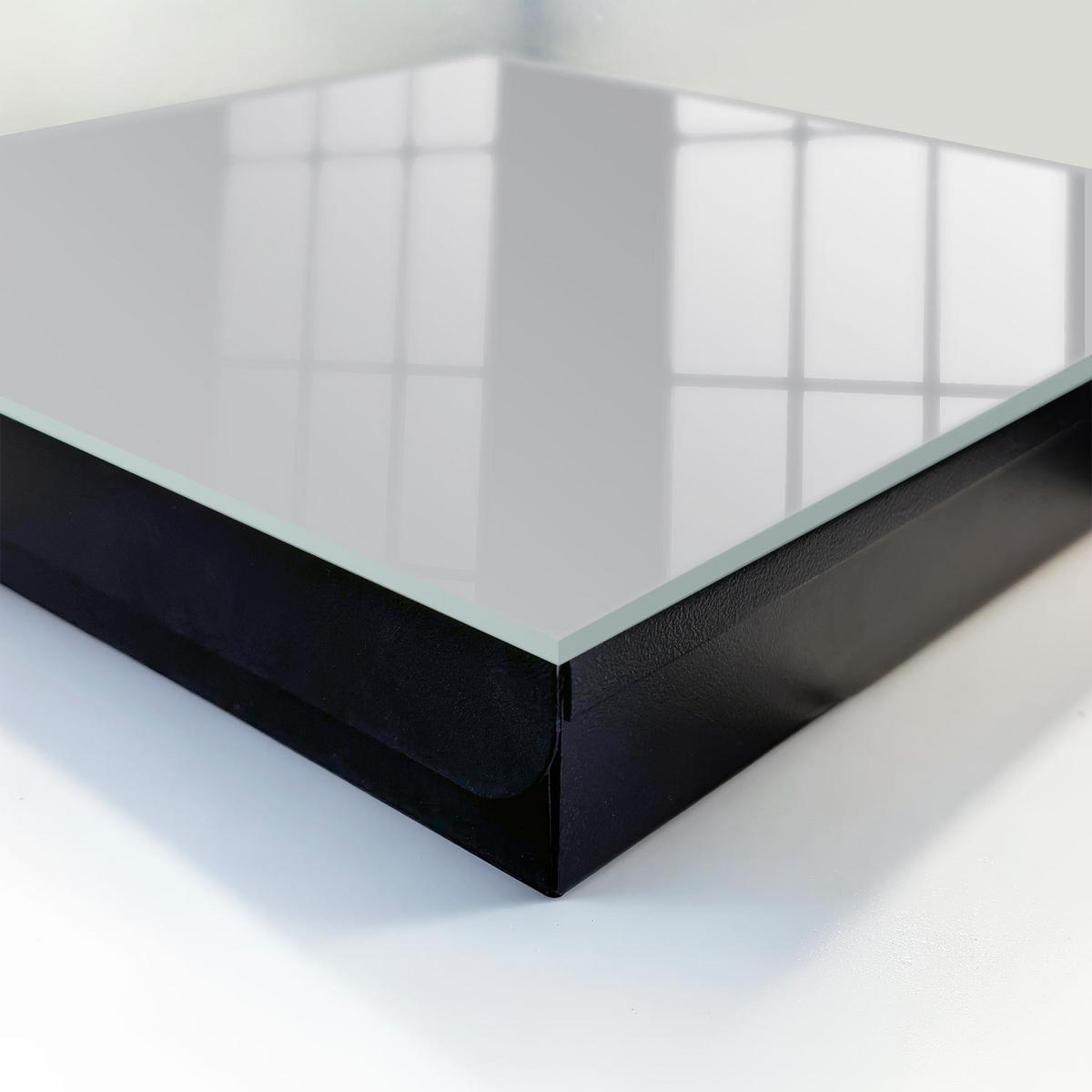 SCHLÜSSELBOX Schwarz 30x30 cm- Türöffnung nach rechts - Glattes Grau - Grau, Metall (30/30/5cm) - TULUP