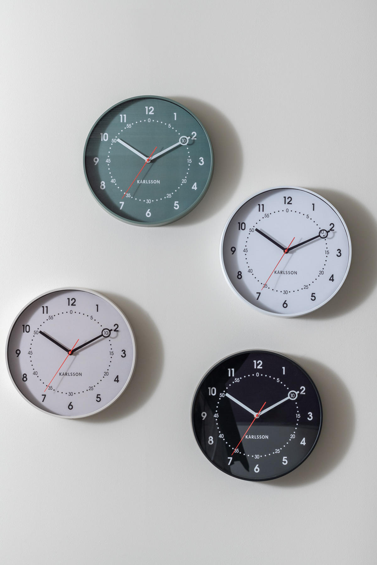 WANDUHR Fresco Weiß 31.5/31.5/ - Weiß, Kunststoff (31.5/31.5/31.5cm) - Karlsson