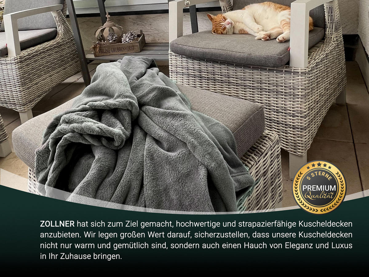 KUSCHELDECKE, 150x200 cm, 100% Polyester, Grau - Taupe, Textil (150/200cm) - Zollner