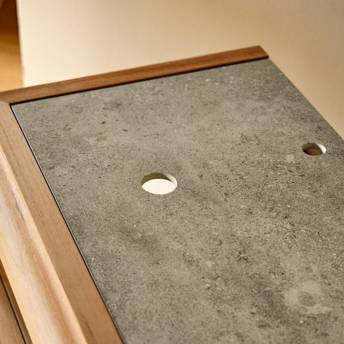 WASCHTISCHUNTERSCHRANK Achille Natur aus Teak - Naturfarben, Holz (134/80/55cm) - Tikamoon