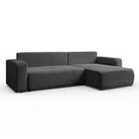 ECKSOFA Gepolstertes PRESTIGE XL mit Schlaffunktion und Bettkasten, Poso 34 - Dunkelgrau, Textil (277/143cm) - Lookway