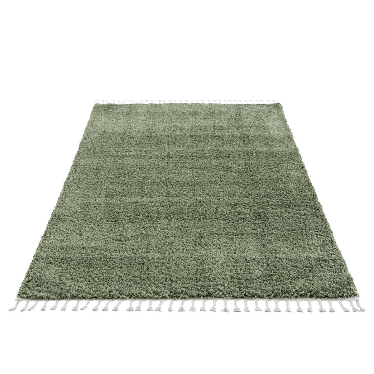 HOCHFLOR-TEPPICH Shaggy Pulpy 100 Grün 80x300 cm - Grün, Textil (80/300cm) - carpet city