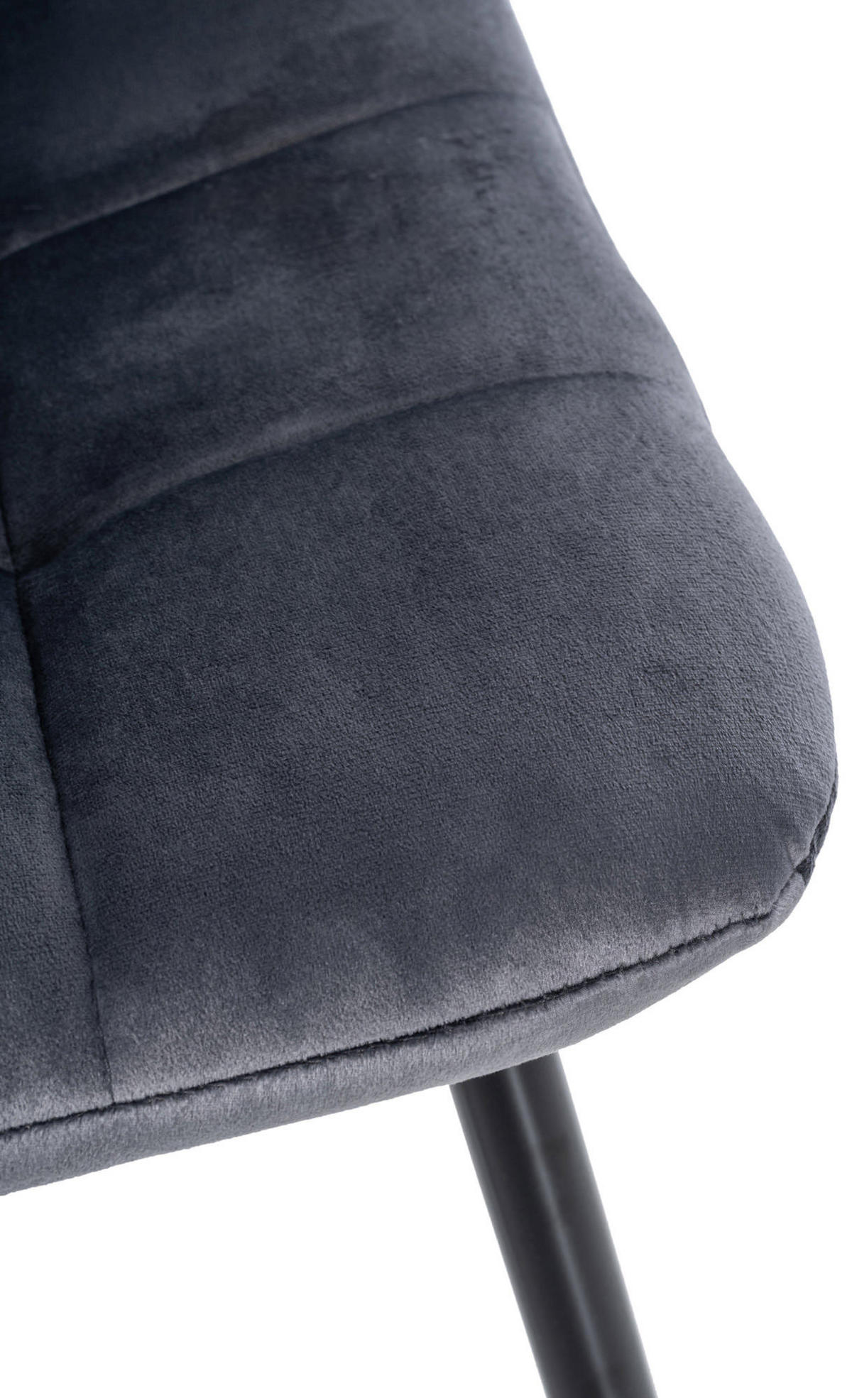 STUHL Samt Dunkelgrau - Dunkelgrau/Schwarz, Textil/Metall (45/84/55cm) - CLP