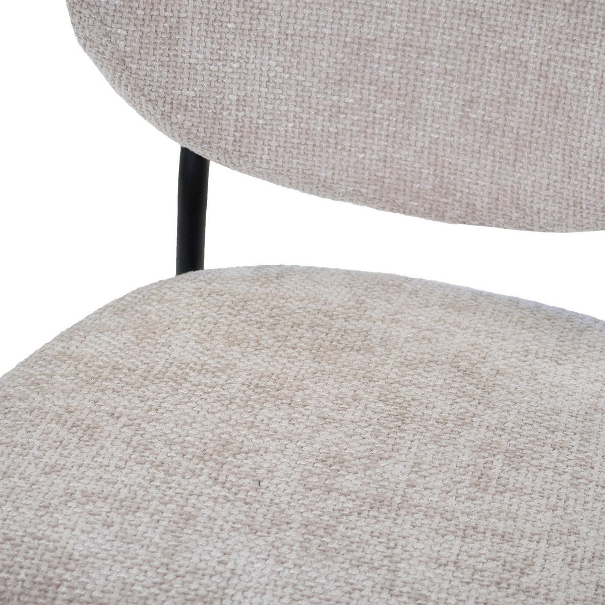 ESSZIMMERSTUHL 2er Set aus Stoff, beige - Beige/Schwarz, Textil/Metall (57/80/58cm) - Giga Meubel