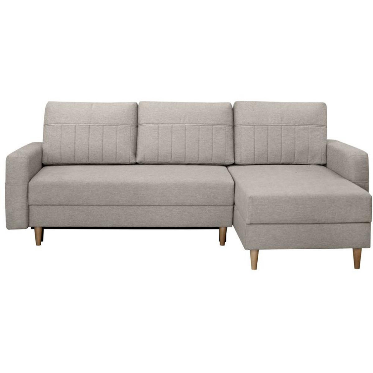 ECKSCHLAFSOFA Vega mit Universelle Ottomane Cappuccino - Cappuccino, Textil (225/150cm) - Beautysofa