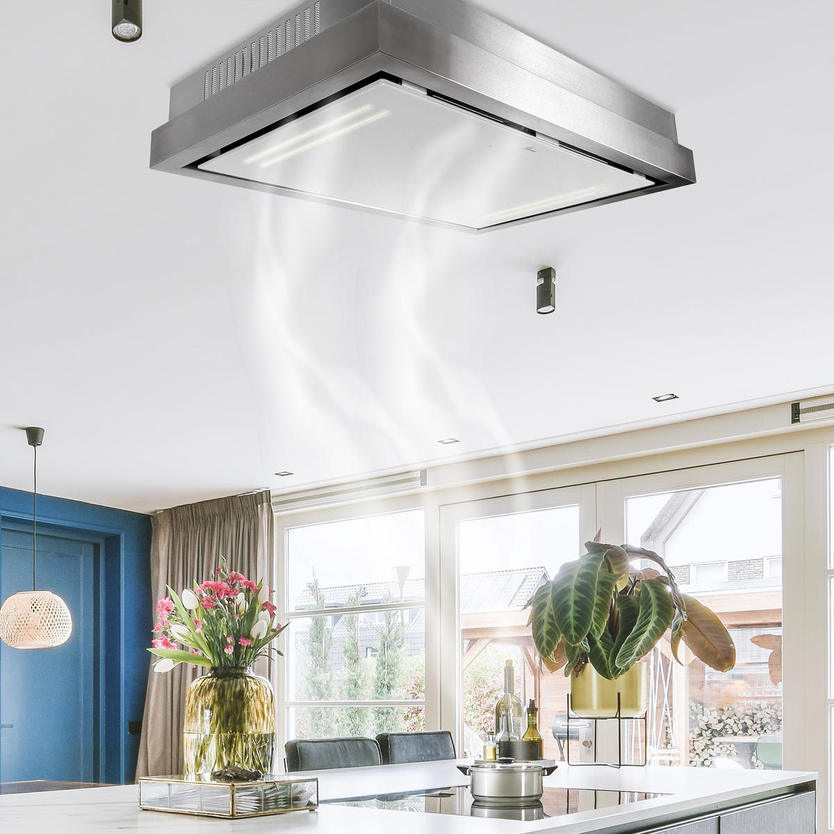 DUNSTABZUGSHAUBE GCH C 343 IS 120 WH 120 cm Edelstahl/ Weiß - Silberfarben, Metall (120/17/60cm) - Gurari