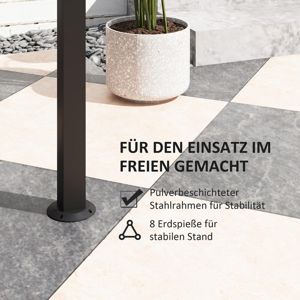 GRILLPAVILLON mit Doppeldach 233 x 110 x 235 cm - Dunkelgrau, Metall (110/235/233cm) - Outsunny