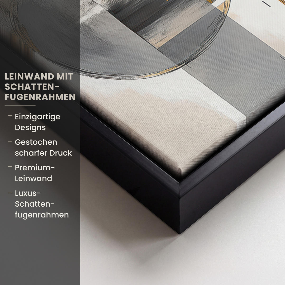 LEINWAND Bilder mit Rahmen - Abstrakt - Gold - Silber - Formen - Ästhetisch - Modern - 30x40 - Goldfarben, Textil (30/40cm) - MuchoWow