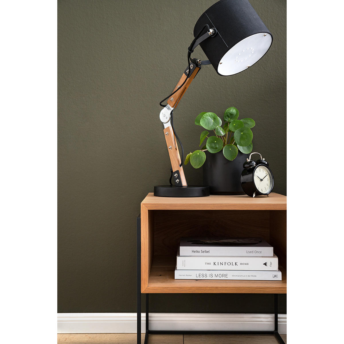 HOME24 Nachttisch Cubus - Braun, Holzwerkstoff/Metall (47/51/47cm) - home24