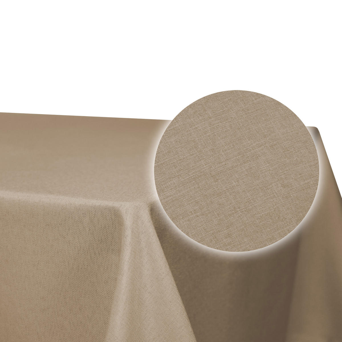 TISCHDECKE Leinenoptik 110/220 cm eckig Beige Natur - Beige, Textil (110/220cm) - TiborTex