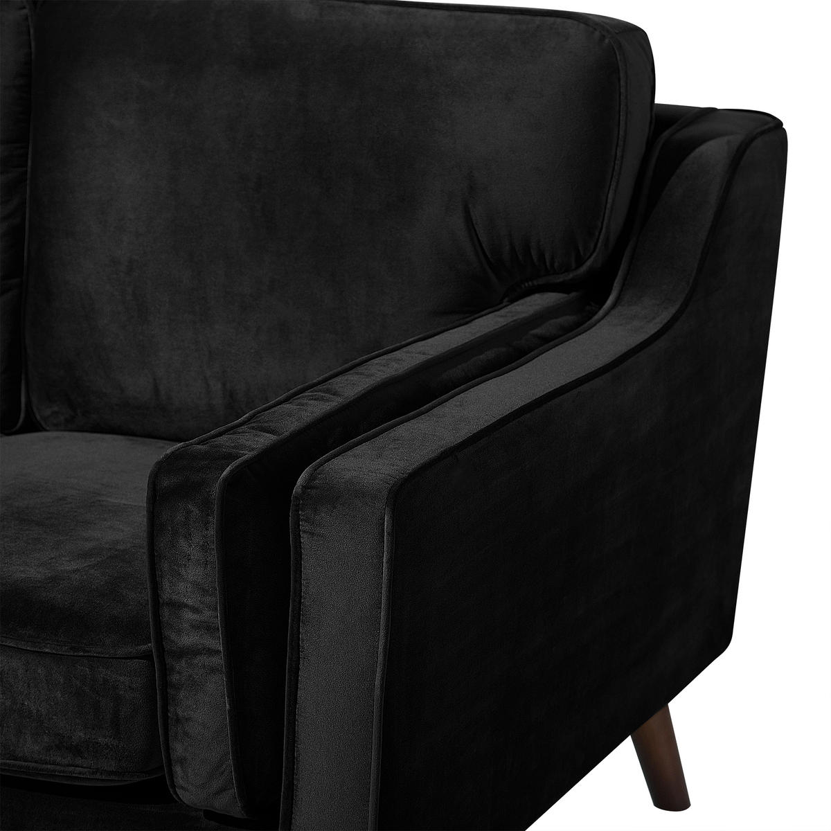 2-SITZER-SOFA Samtstoff Schwarz Lokka - Schwarz, Textil (150/85/83cm) - Beliani