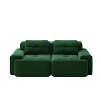 SOFA modular mit Tiefsitz Cord Green - Grün, Kunststoff (104/69/204cm) - Meubliv