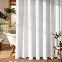 DUSCHVORHANG Weiß PEVA ohne Bohren wasserdicht maschinenwaschbar - Transparent, Textil (180/200cm) - MCBOSON