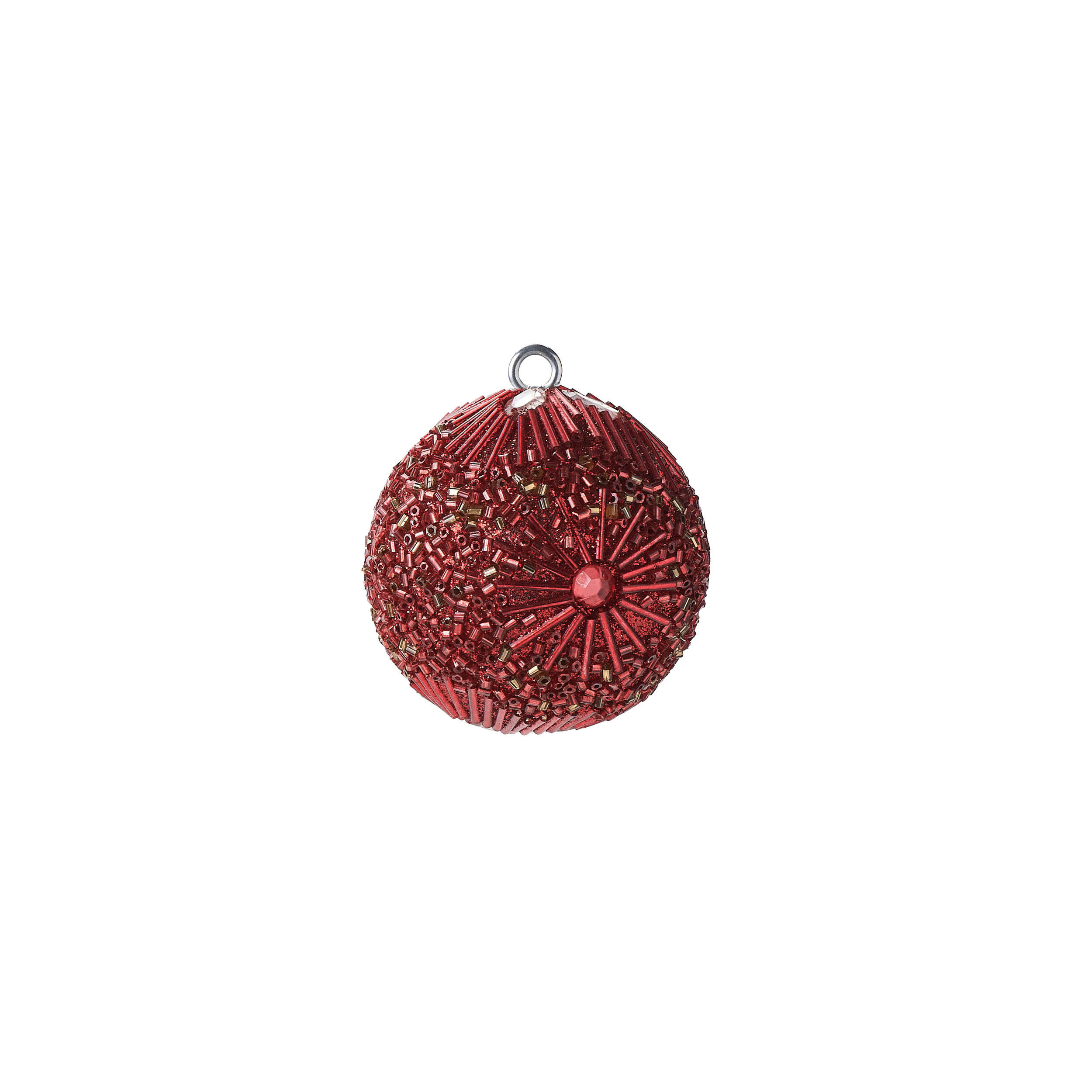 WEIHNACHTSKUGEL Opium, Blumenmuster, Glas / Acryl / Kunststoff, Rot, Ø 6 cm - Rot, Glas (6/1/6cm) - Gift Company