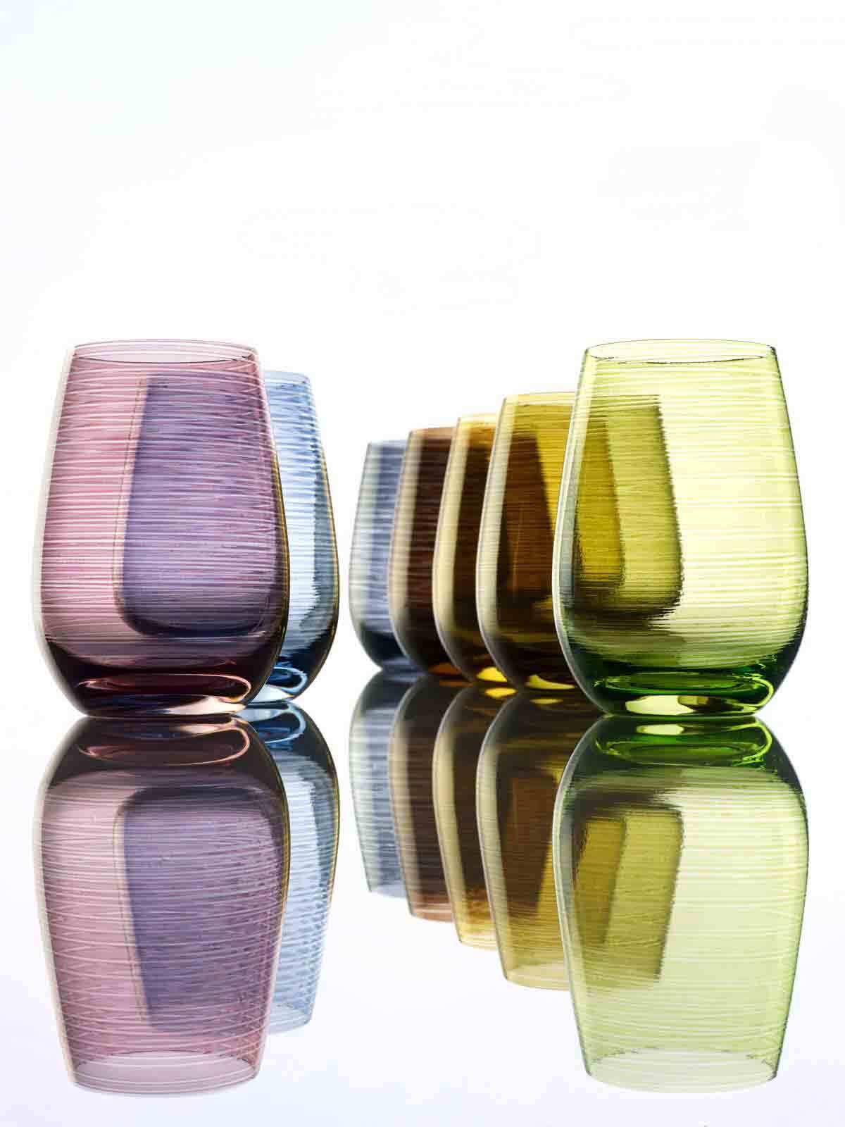 BECHER Twister Oliv 465 ml 6er Set - Olivgrün, Glas (0.465L) - Stölzle Lausitz