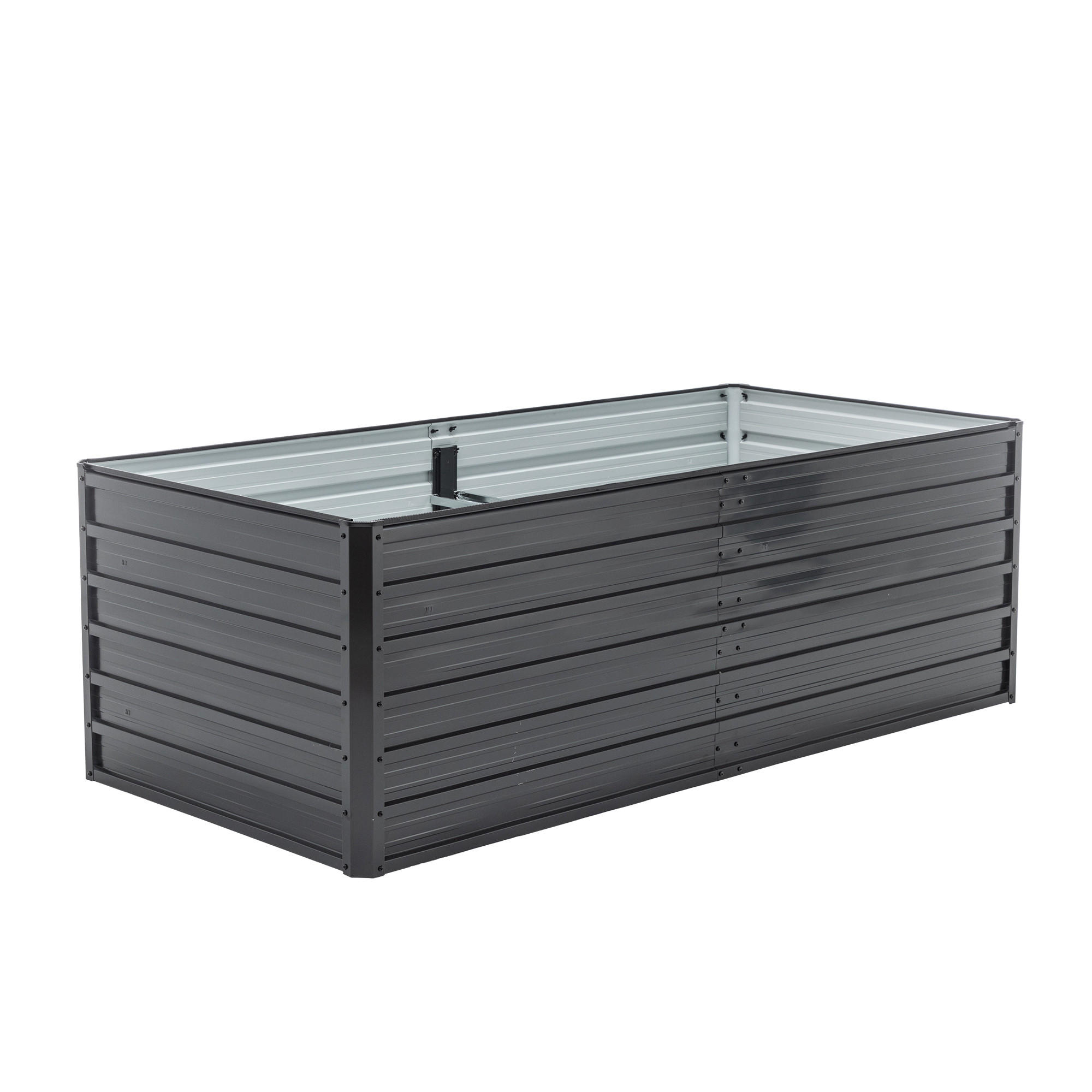 HOCHBEET 190/90/64 cm Holzmaserung (1 Stück) - Schwarz, Metall (90/64/190cm) - Oxeza