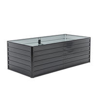 HOCHBEET 190/90/64 cm Holzmaserung (1 Stück) - Schwarz, Metall (90/64/190cm) - Oxeza