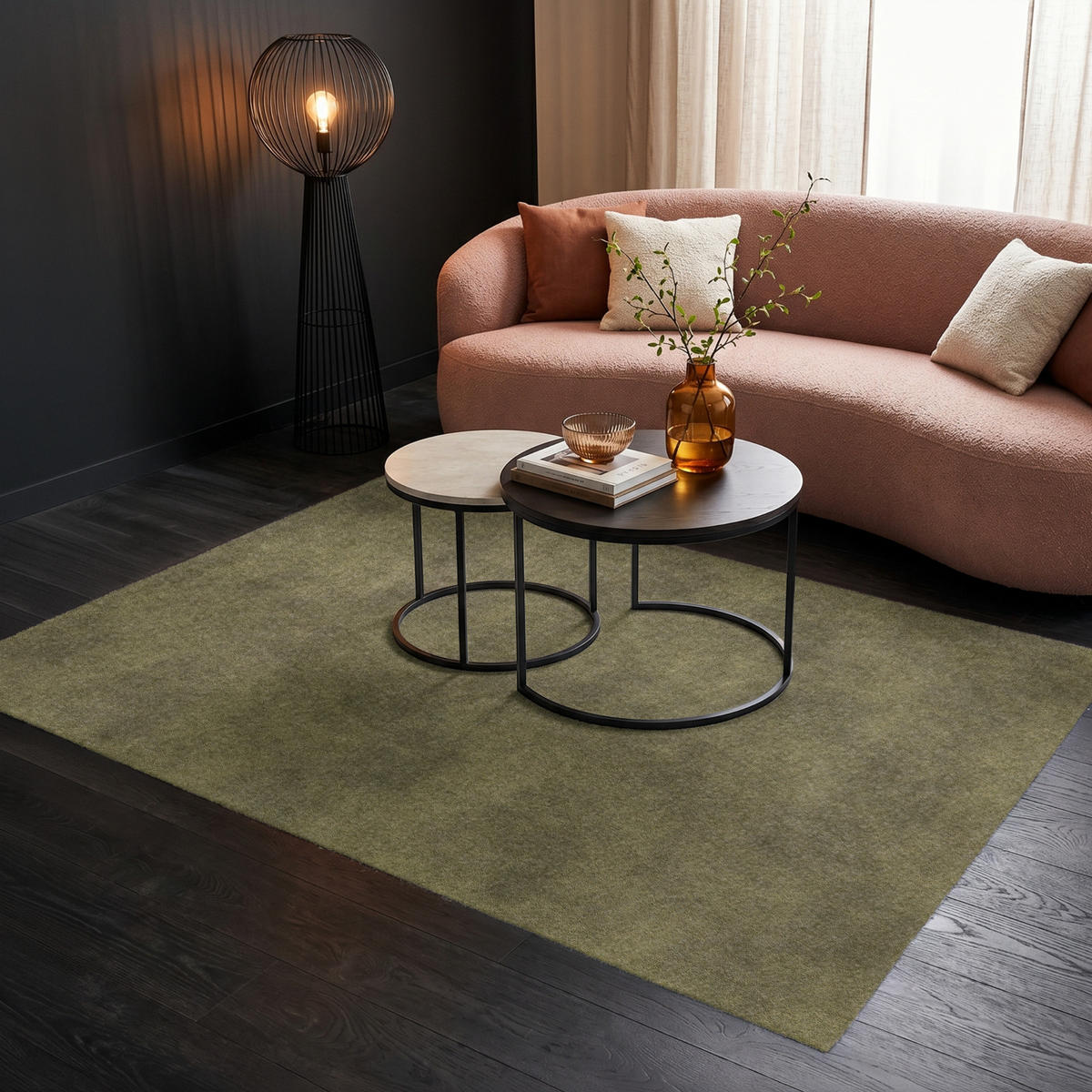 KOBERCE - Textúra - abstraktná - zelená - 200x140 cm - olivovozelená, textil/plast (200/0.4cm) - OnlyWow