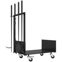 KAMINHOLZREGAL bis 60 kg - Schwarz, Metall (30/76/48cm) - Outsunny