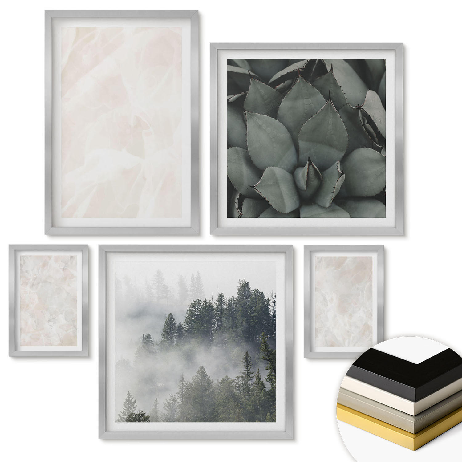 ArtPrintCave Wandbilder Silber 40x60 cm