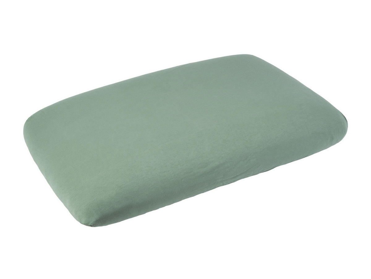 NACKENKISSEN-SPANNBEZUG BasicSoft Baumwoll-Jersey mit Elasthan natural-grün 40/70 cm - Salbeigrün, Textil (40/70cm) - beties Heimtextil