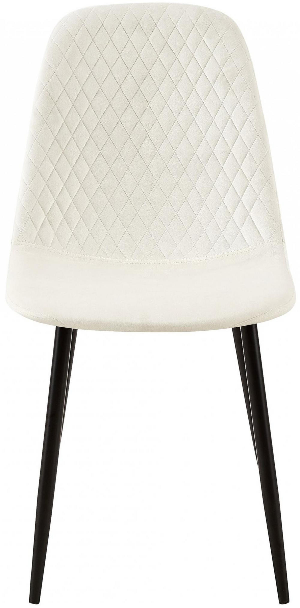 STUHL Samt Cremeweiß - Schwarz/Weiß, Textil/Metall (44/88/54cm) - CLP