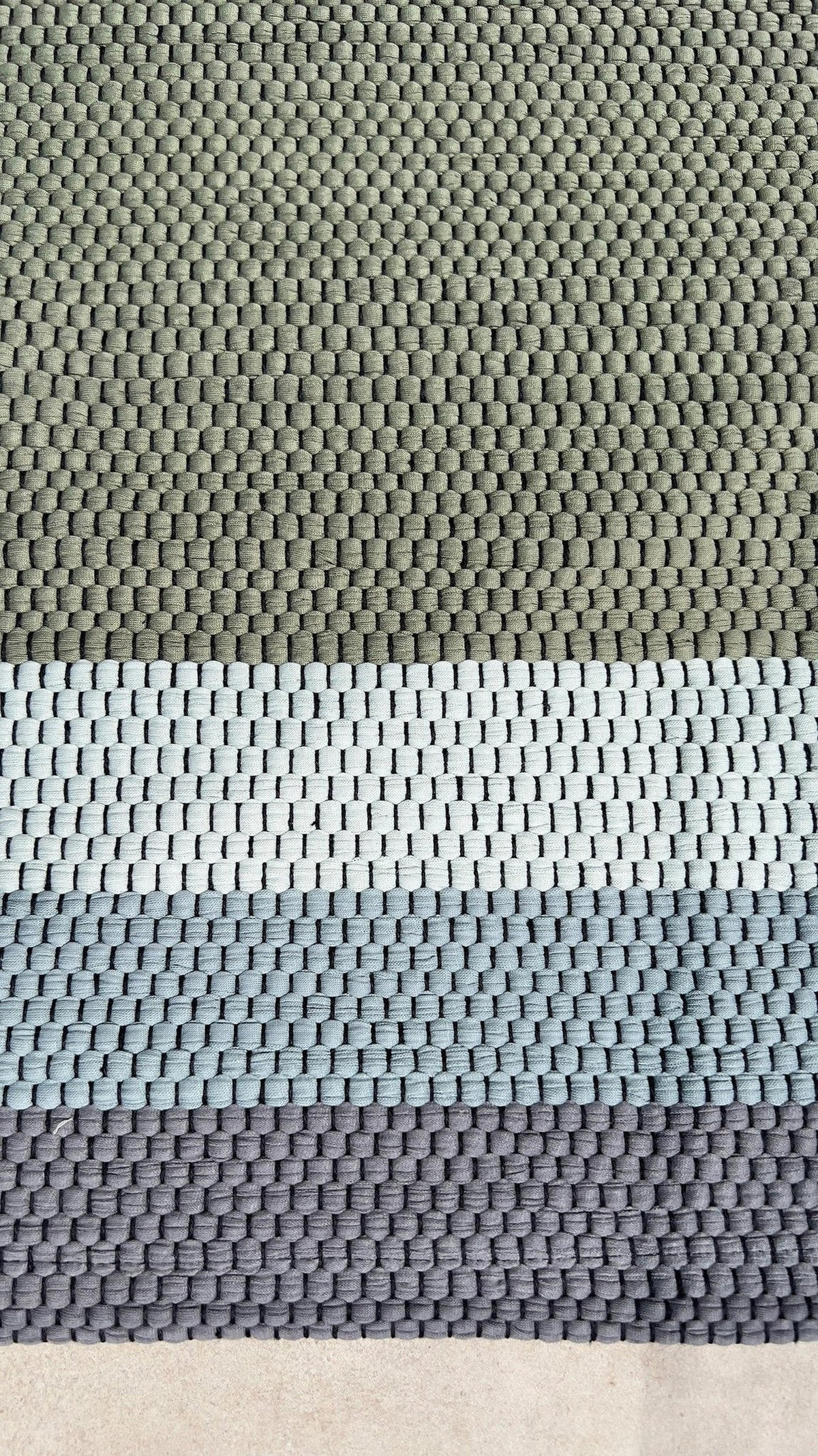 TEPPICH aus recycelter Baumwolle handgewebt grün - Grün, Naturmaterialien (120/170cm) - AFK Living
