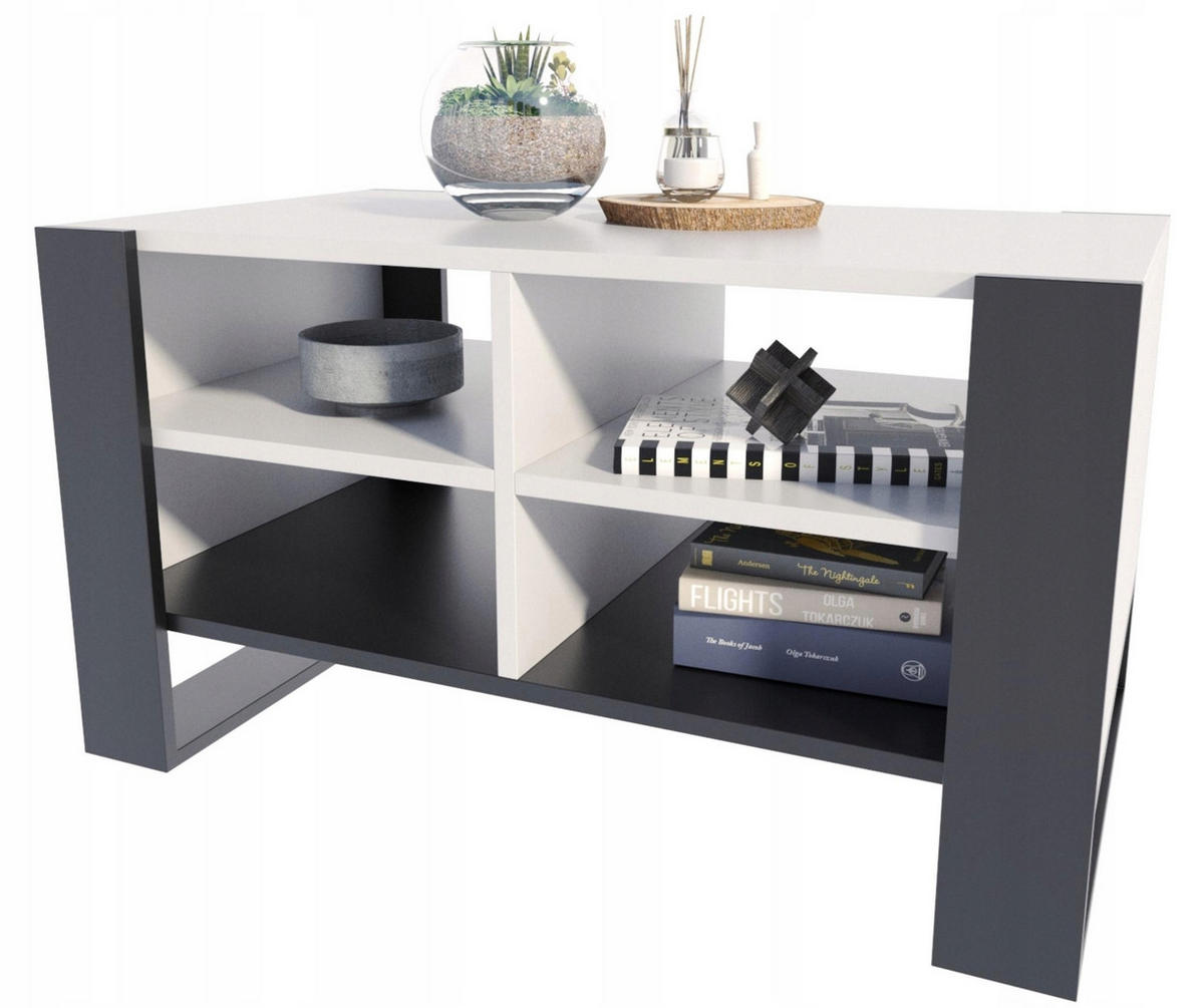 COUCHTISCH FIGA Weiß-Schwarz 100/53,6/50 cm - Multicolor, Holzwerkstoff (53.6/100/50cm) - Matkam Möbel