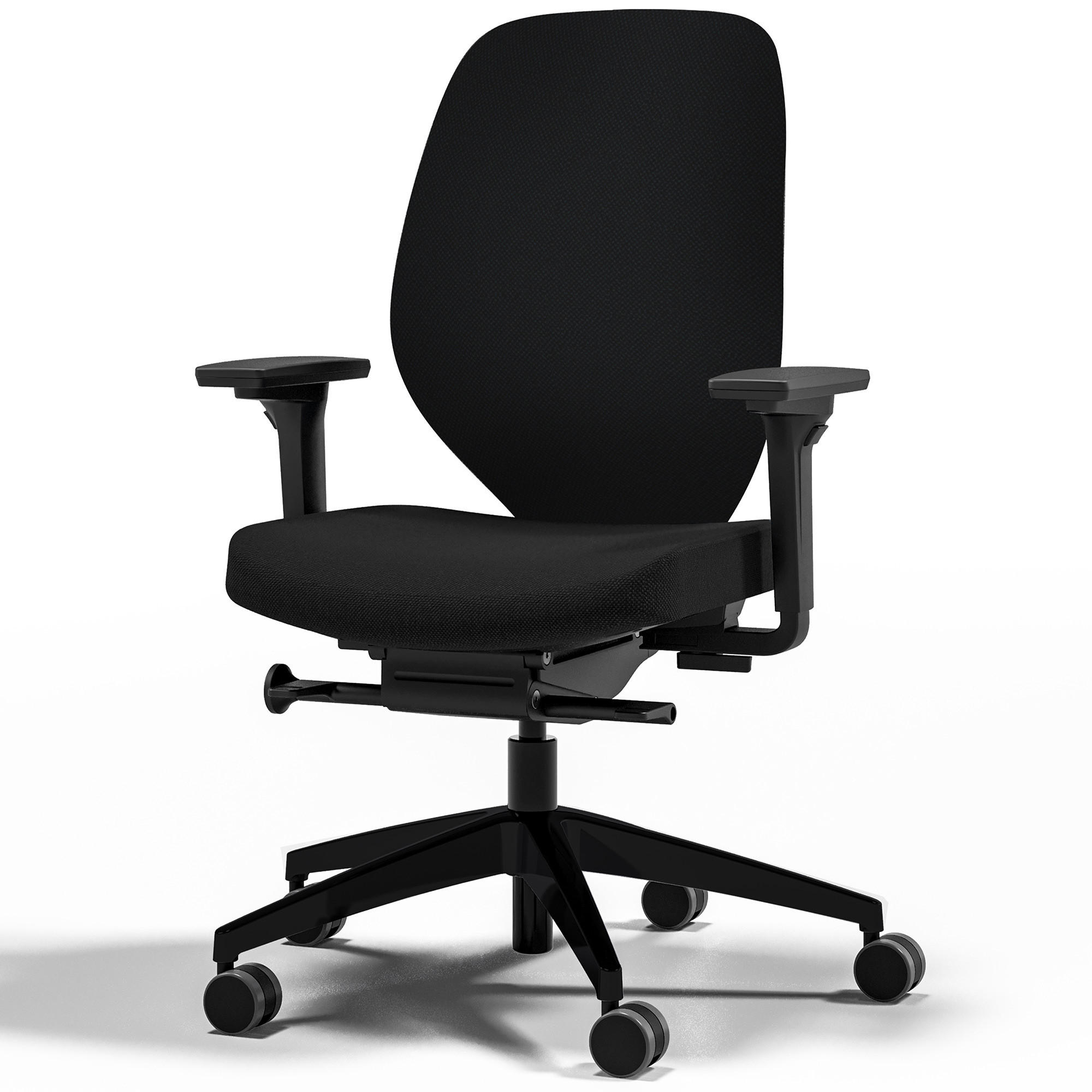 DREHSTUHL Ergonomischer Bürostuhl Atessa mit Polsterrücken in schwarz / Keine Schwarz Ergonomischer Polsterrücken - Schwarz, Textil (62.5/99.8/45cm) - ASSMANN