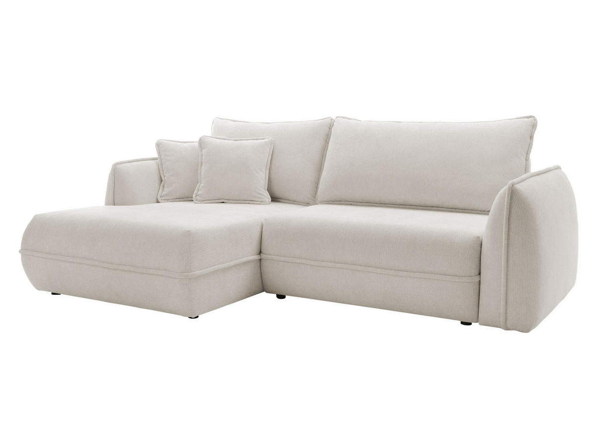 ECKSOFA Moho, Seite: Links - Creme/Schwarz, Holz/Kunststoff (254/162cm) - MIRJAN24