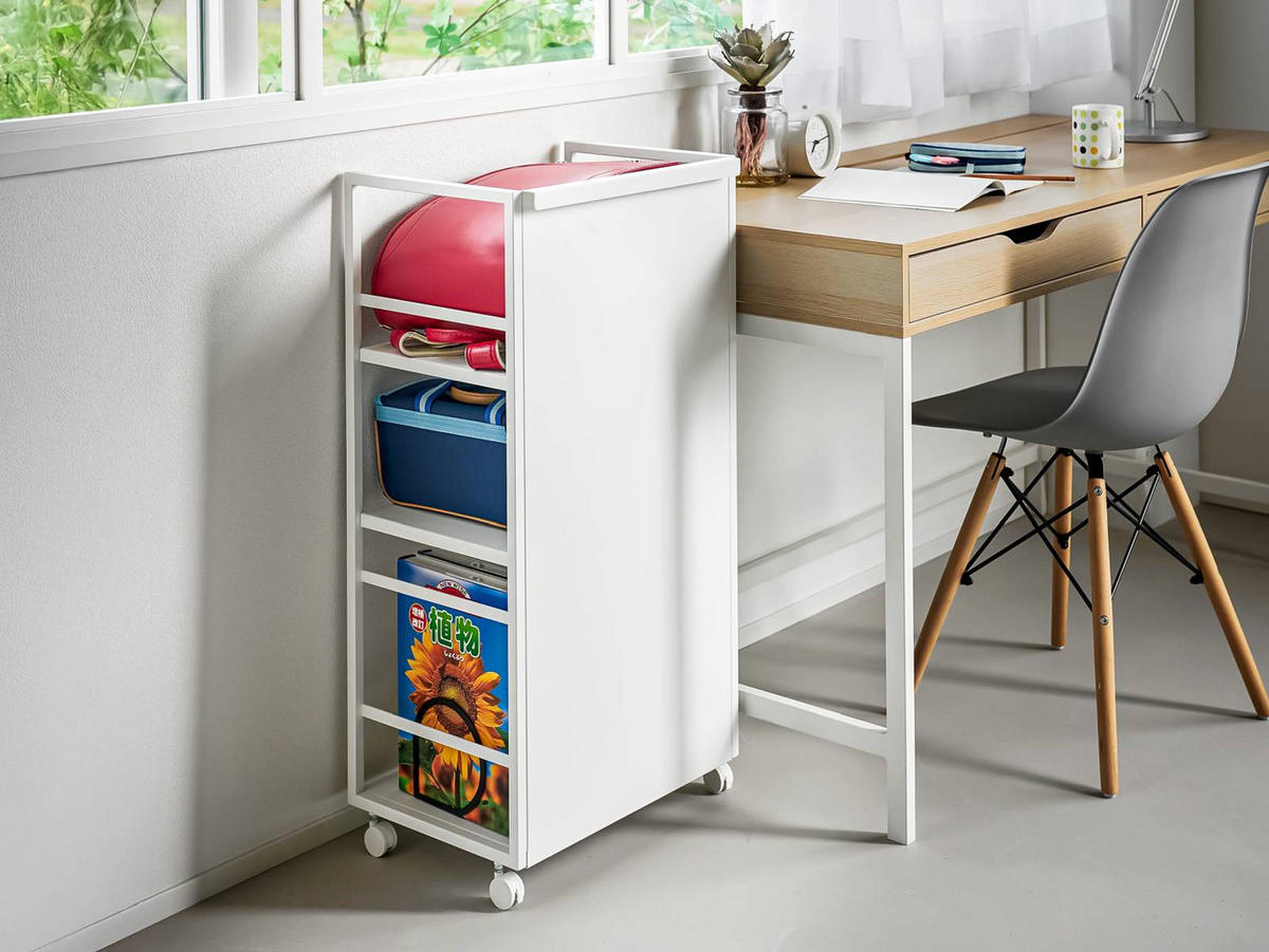 AUFBEWAHRUNGSWAGEN Tower weiß 42/85/32 cm - Weiß, Metall (42/85/32cm) - Yamazaki