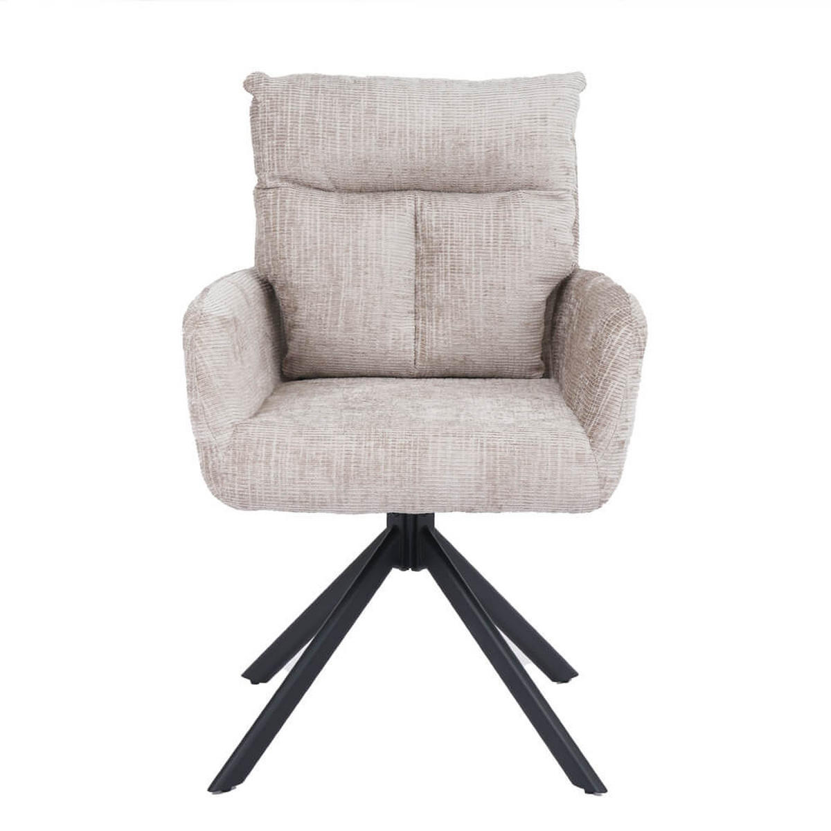 ESSZIMMERSTUHL ALUNA - Chenille, 1 - Beige, Kunststoff/Metall (66/91/72.5cm) - Home Deluxe