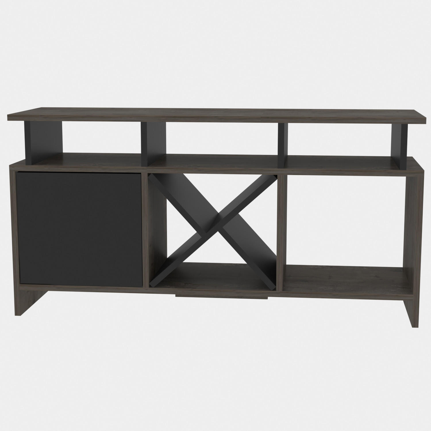 TV-ELEMENT Auburn Antrazit - Dunkelgrau/Walnussfarben, Holzwerkstoff (120/60.6/29.6cm)