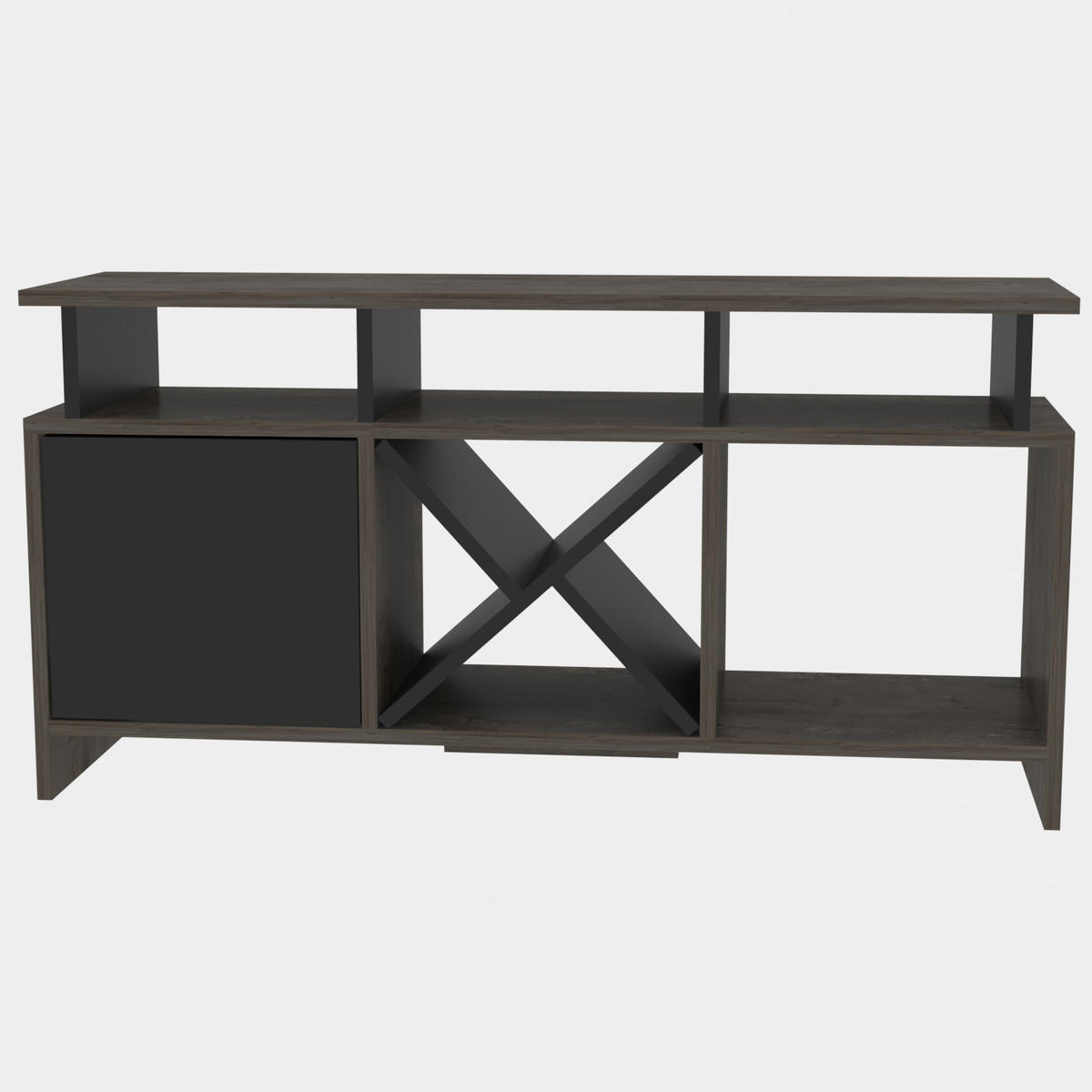 TV-ELEMENT Auburn Antrazit - Dunkelgrau/Walnussfarben, Holzwerkstoff (120/60.6/29.6cm)