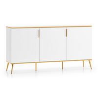 SIDEBOARD Viterbo Alpinweiß matt / goldfarben 170 / 40 / 88cm - Goldfarben/Weiß, Holz/Holzwerkstoff (170/88/40cm) - Feldmann-Wohnen